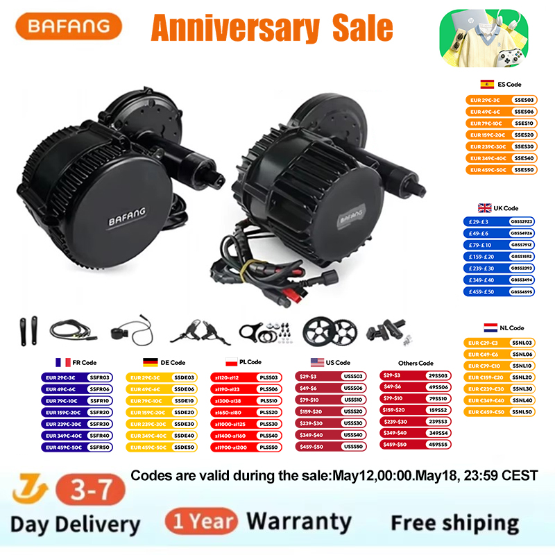 Bafang BBSHD 1000W 52V 48V 68  - Side Hung Mid Drive Motor Kit บทวิจารณ์และราคา